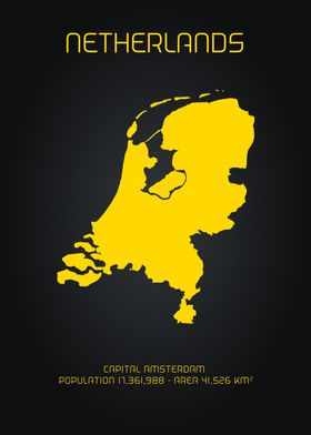 MAP ART NETHERLANDS GOLD