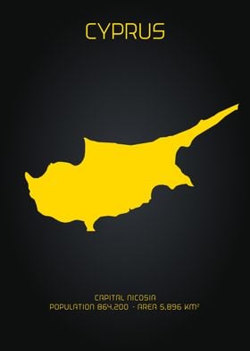 MAP ART CYPRUS GOLD