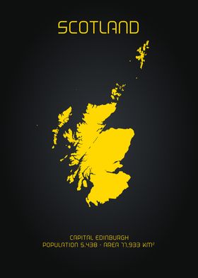 MAP ART SCOTLAND GOLD