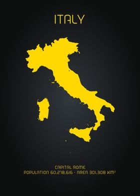 MAP ART ITALY GOLD