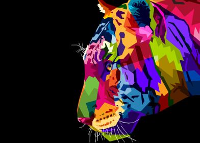 Colorful Tiger Head
