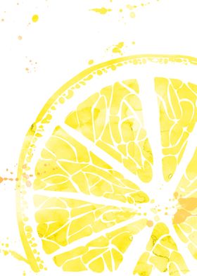watercolour yellow lemon