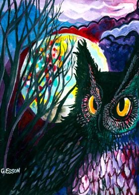 Night Owl On A Full Moon
