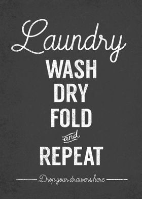 Wash dry fold laundry sign