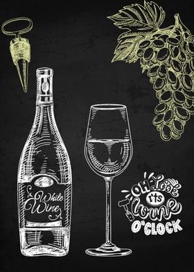 Wine lettering blackboard