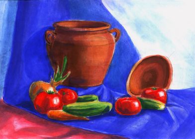 Still life with vegetables