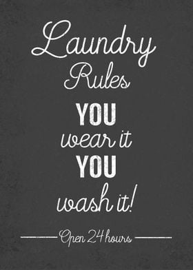 Laundry rules sign