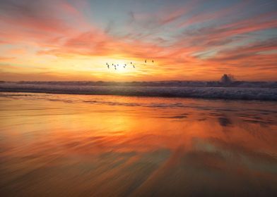 Sunset in the ocean