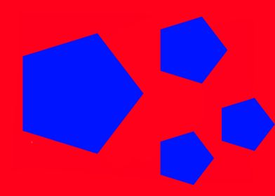 Four Blue Polygons