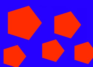 Five Red Polygons