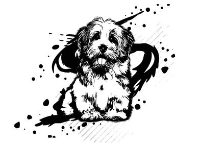 doggy ink vector art