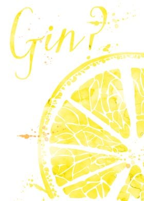 Gin lemon poster