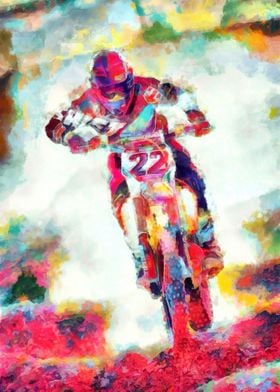 Motocross Action Poster