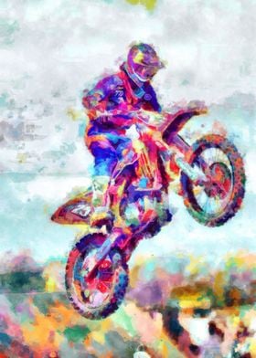 Motocross Action Poster