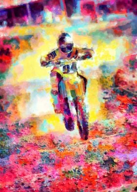 Motocross Action Poster