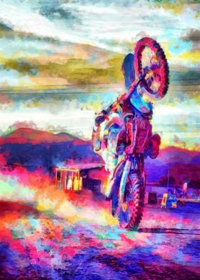 Motocross Action Poster