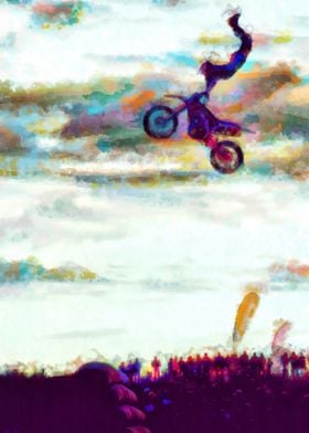 Motocross Action Poster