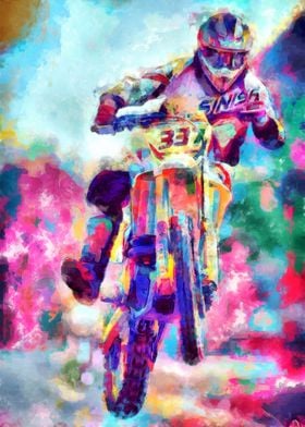 Motocross Action Poster