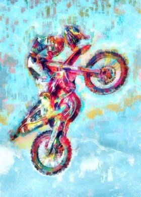 Motocross Action Poster