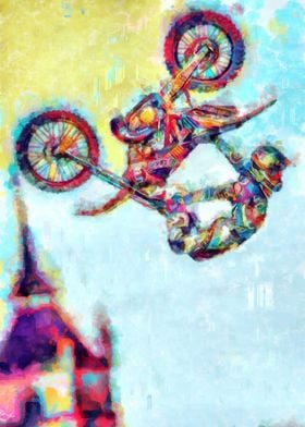 Motocross Action Poster