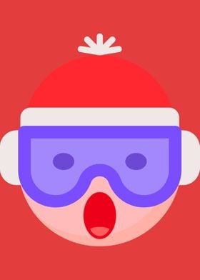 Christmas Skiing Emoji