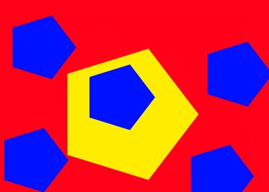 5 Blue Polygons