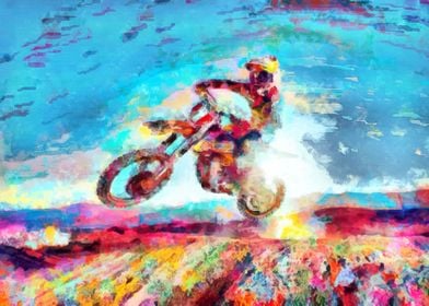 Motocross Action Poster