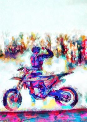 Motocross Action Poster