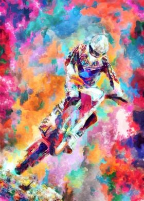 Motocross Action Poster