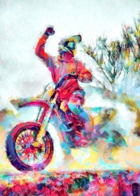 Motocross Action Poster