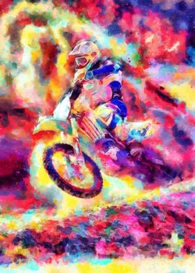 Motocross Action Poster