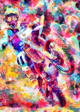 Motocross Action Poster