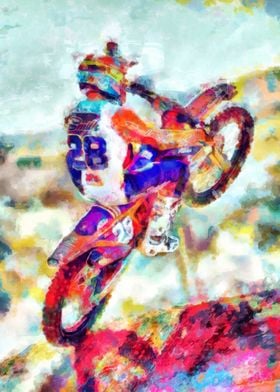 Motocross Action Poster