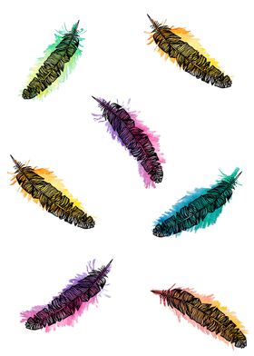 colourful feather pattern 