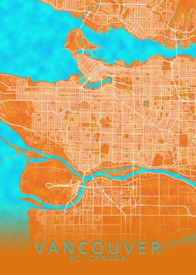 Vancouver BC Canada Map