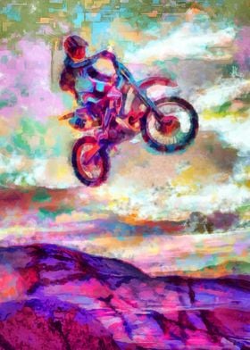 Motocross Action Poster