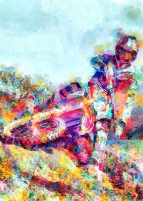 Motocross Action Poster