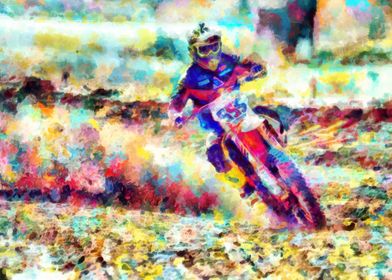Motocross Action Poster