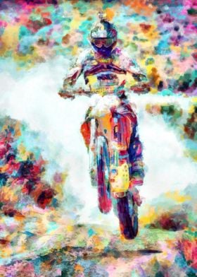 Motocross Action Poster