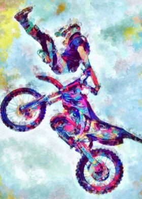 Motocross Action Poster