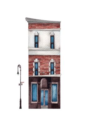 City house Watercolor