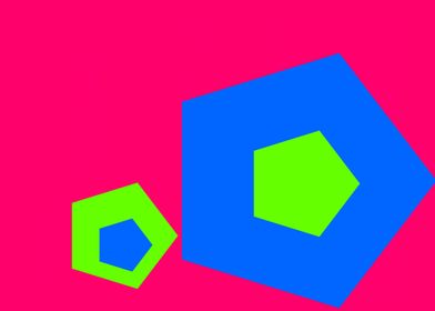 Blue and Green Polygons