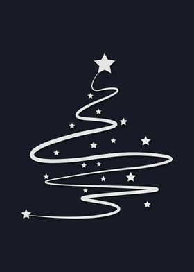 Line Art Christmas Tree