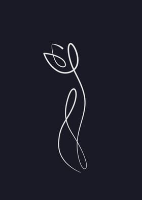 Flower Line Art Poster