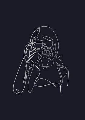 Taylor Swift Line Art Girl