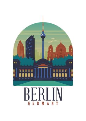 Berlin watercolor skyline