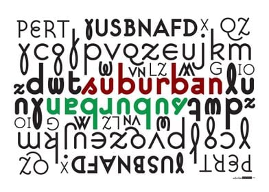 Suburban typeface