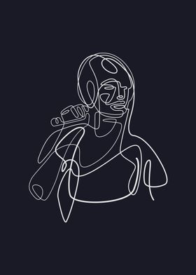 Taylor Swift Line Art Girl