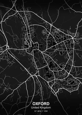 OXFORD city map black