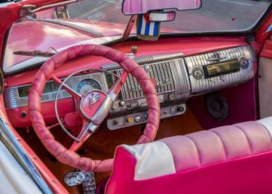 Pink steering wheel